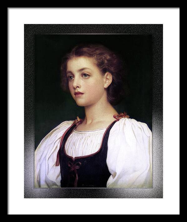 Biondina Framed Print featuring the digital art Biondina by Lord Frederic Leighton by Rolando Burbon