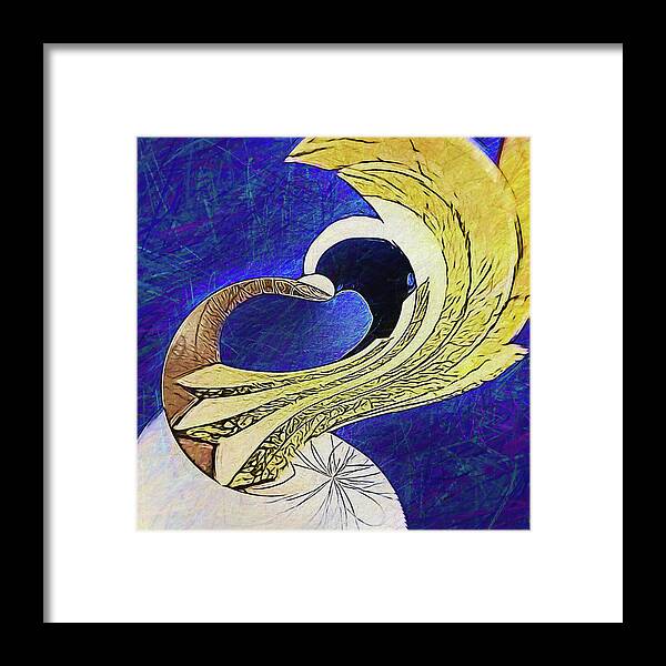 Abstract Framed Print featuring the digital art Birds Of A Feather by Linda Dunn