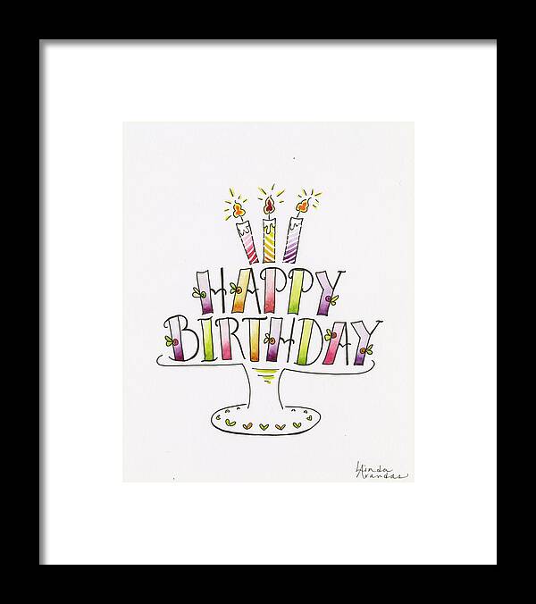 Birthday Candles Framed Print featuring the mixed media Birthday Candles by Linda Arandas