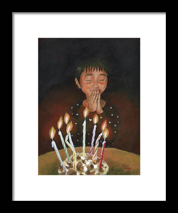 Birthday Wish Framed Print featuring the painting Birthday Wish by Helian Cornwell
