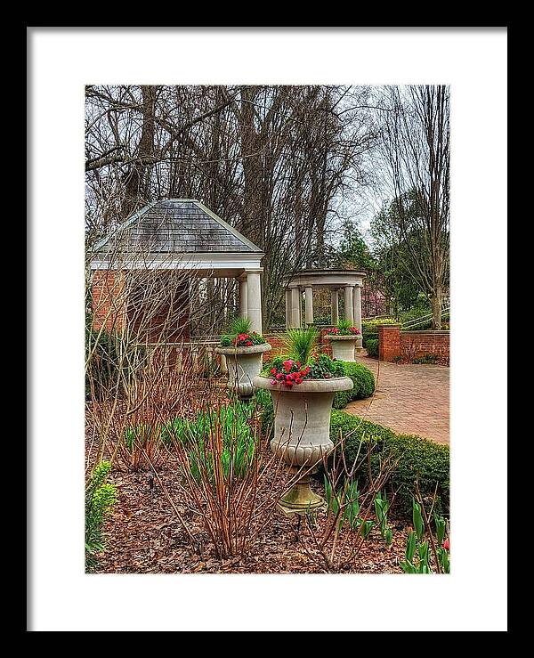 Winter Garden Framed Print featuring the photograph Bits of Green by Portia Olaughlin