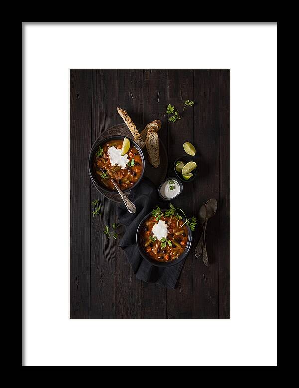 Still Life Framed Print featuring the photograph Black Beans And Cabbage Soup by Diana Popescu