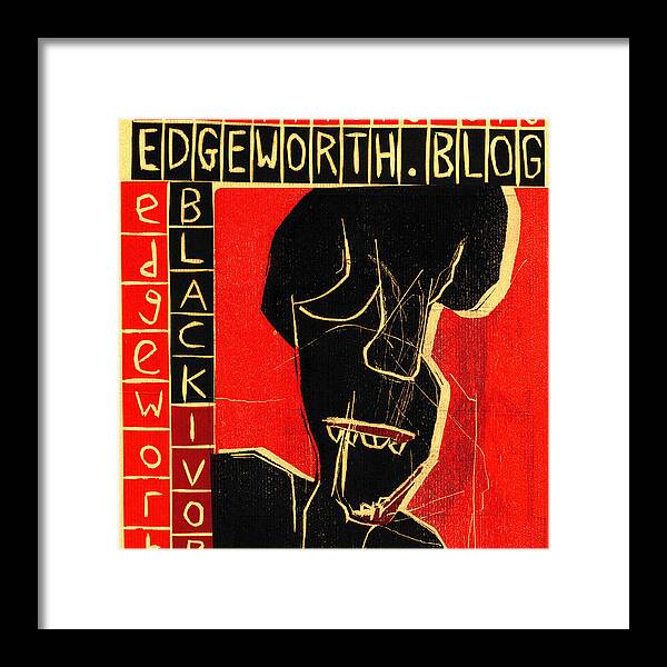 Text Framed Print featuring the relief Black Ivory Laughter by Edgeworth Johnstone