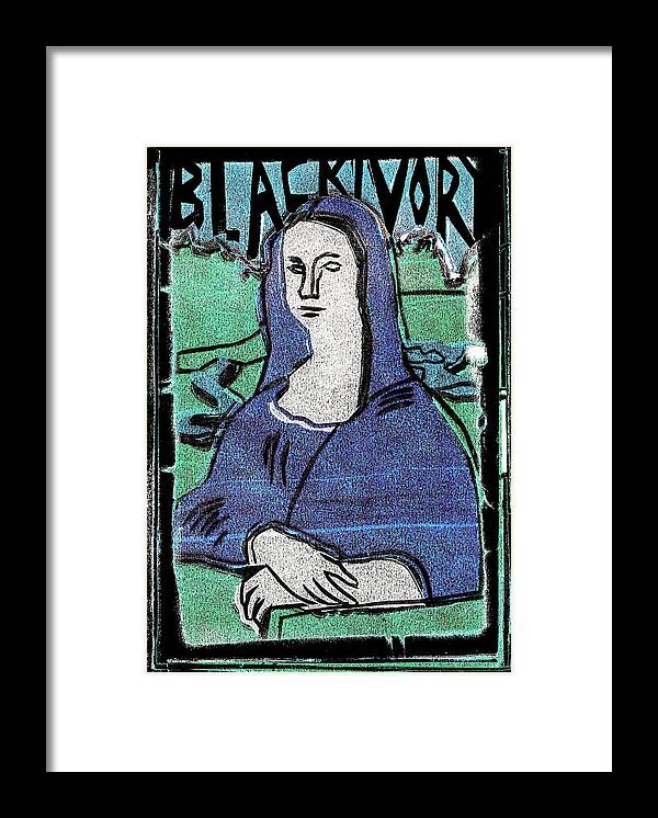 Mona Lisa Framed Print featuring the relief Black Ivory Mona Lisa 37 by Edgeworth Johnstone
