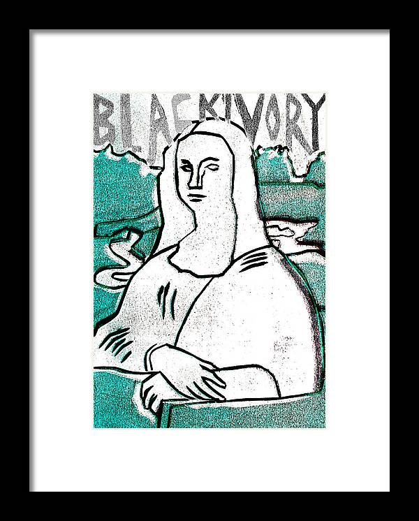 Mona Lisa Framed Print featuring the relief Black Ivory Mona Lisa 62 by Edgeworth Johnstone