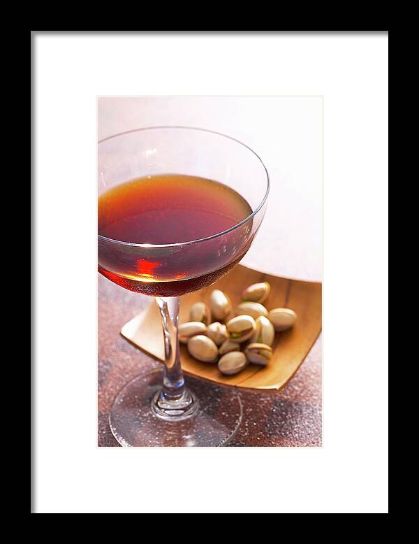 Ip_12670896 Framed Print featuring the photograph Black Russian Cocktail With Vodka And Coffee Liqueur by Teubner Foodfoto