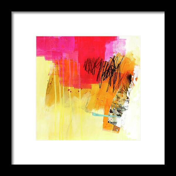 Abstract Art Framed Print featuring the painting Black Scribble #4 by Jane Davies