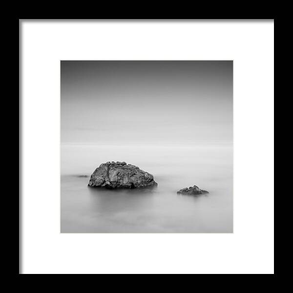 Long Exposure Framed Print featuring the photograph Black Sea Rocks by C?t?lin B?ican