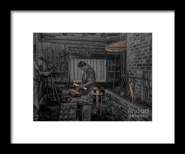 Forge Framed Print featuring the digital art Black Smith by Jim Hatch