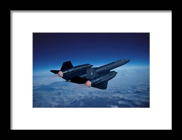 Lockheed Sr-71 Blackbird Framed Print featuring the mixed media Blackbird Riding the Afterburners by Erik Simonsen