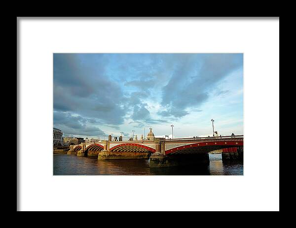 Blackfriars Bridge Framed Print featuring the photograph Blackfriars Bridge, The Thames, London by Copyright Doug Harman. Doug Harman Photography