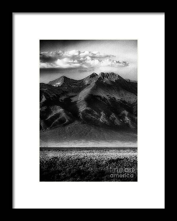 Alamosa Framed Print featuring the photograph Blanca Peak in BW by Bill Frische