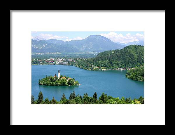 Scenics Framed Print featuring the photograph Bled Lake, Slovenia by Viorika