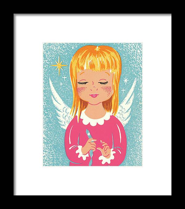 Angel Framed Print featuring the drawing Blonde Angel by CSA Images