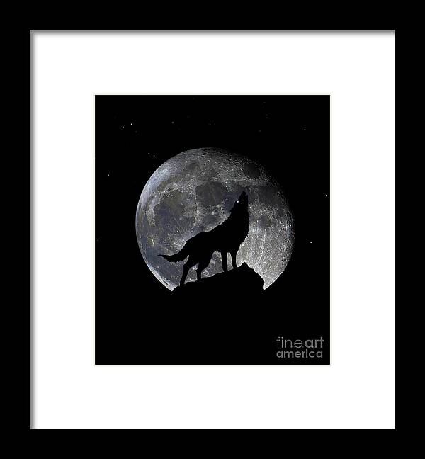 Bloodred Wolf Moon Framed Print featuring the photograph Pre Blood Red Wolf Supermoon Eclipse 873q by Ricardos Creations