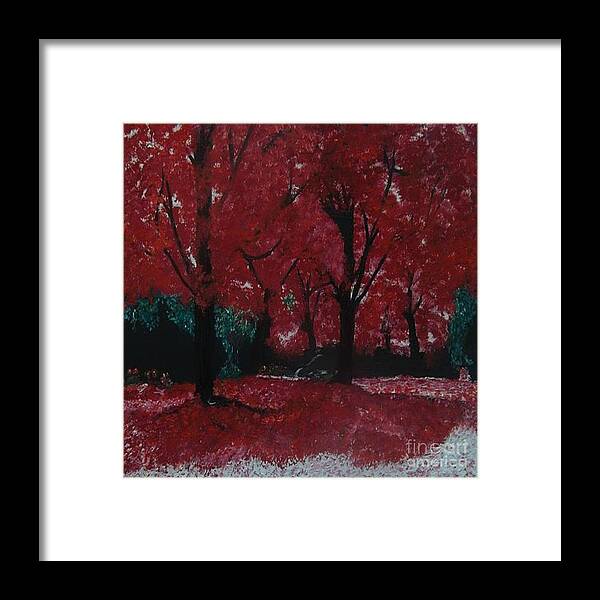 Acrylic Framed Print featuring the painting Blooming Red by Denise Morgan