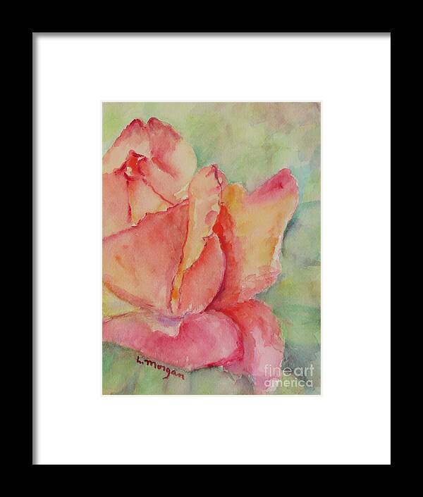 Rose Framed Print featuring the painting Blooming Rose by Laurie Morgan