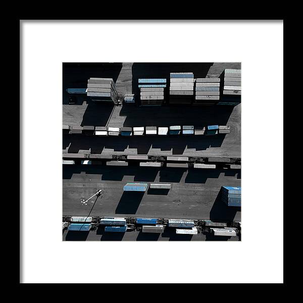 Blue Boxes 5 Framed Print featuring the photograph Blue Boxes 5 by Moises Levy