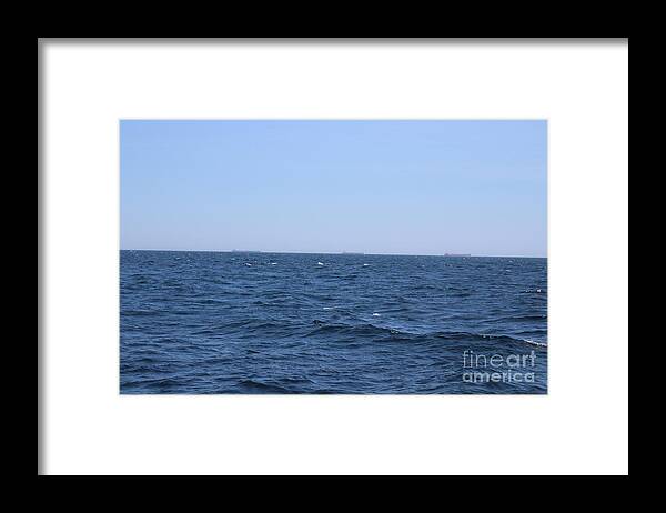 Atlantic Ocean Blue Water And White Caps Framed Print featuring the photograph Atlantic Ocean Blue Water And White Caps by Barbra Telfer