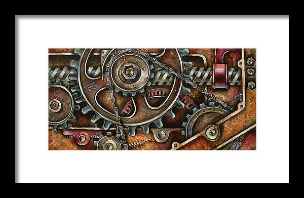 Steam Punk Framed Print featuring the painting Blue Harmony 2 by Michael Lang