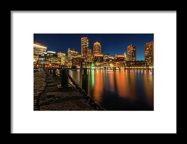Boston Framed Print featuring the photograph Blue Hour at Boston's Fan Pier by Kristen Wilkinson