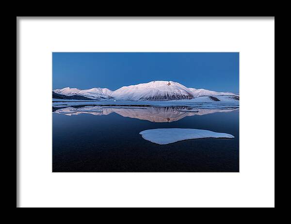 Blue
Reflex
Castelluccio
Sibillini
Snow
Water Framed Print featuring the photograph Blue Hour by Sergio Barboni