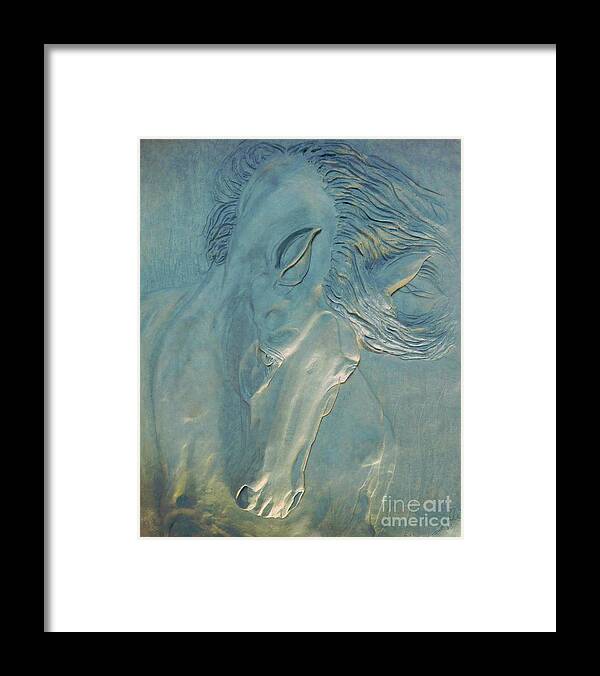 Horse Framed Print featuring the sculpture Blue Monday by Suzette Kallen