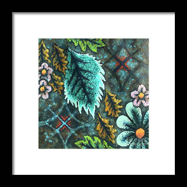 Flower Framed Print featuring the painting Blue Mood 3 by Amy E Fraser