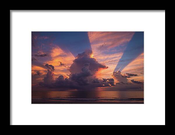 Beach Framed Print featuring the photograph Blue Orange Sunset by Joe Leone