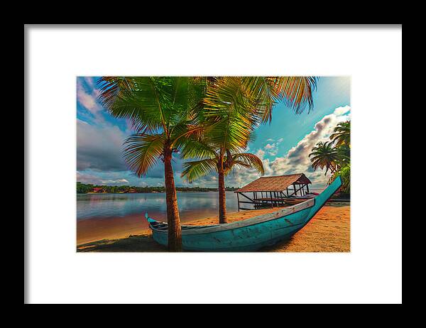 African Framed Print featuring the photograph Blue Over Blue Watercolor Painting by Debra and Dave Vanderlaan