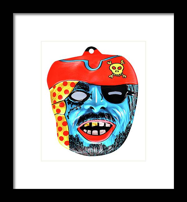 Adult Framed Print featuring the drawing Blue Pirate With Eye Patch Mask by CSA Images