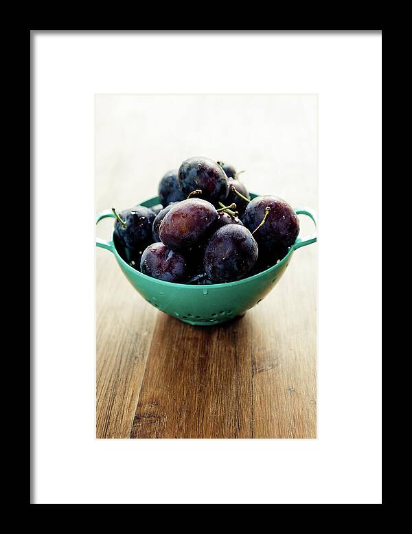Raw Food Diet Framed Print featuring the photograph Blue Plum by Mmeemil