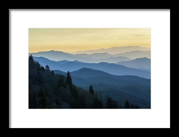 Landscape Framed Print featuring the photograph Blue Ridge Parkway Asheville NC Those Layers of Blue by Robert Stephens