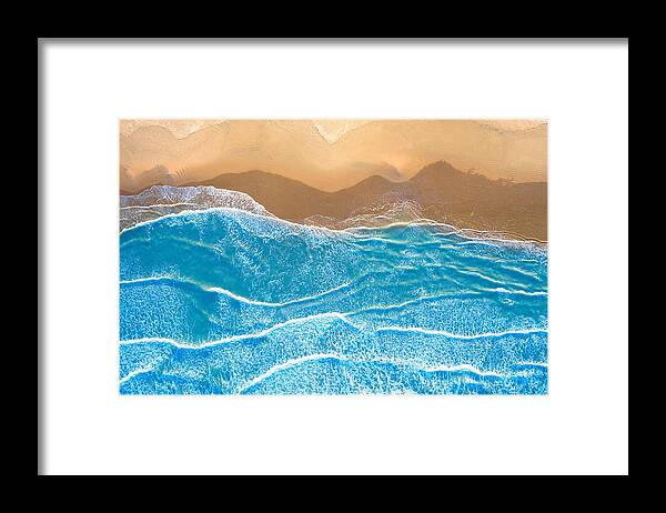 Oceans Framed Print featuring the photograph Blue Sea At The Beach Seen by Haller Tornello