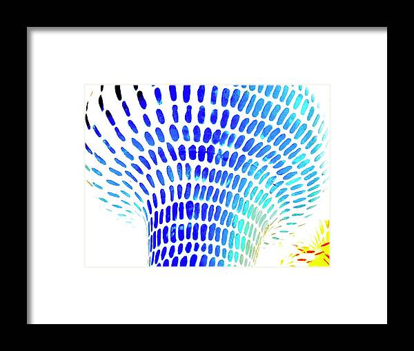 Sculpture Framed Print featuring the photograph Blue Shades Echo Gold by Alida M Haslett