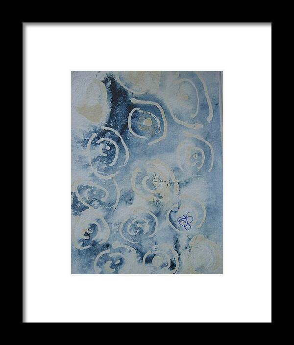 Blue Framed Print featuring the drawing Blue Spirals by AJ Brown