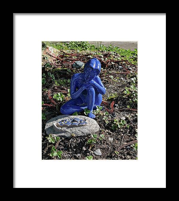 Blue Framed Print featuring the photograph Blue statue by Martin Smith