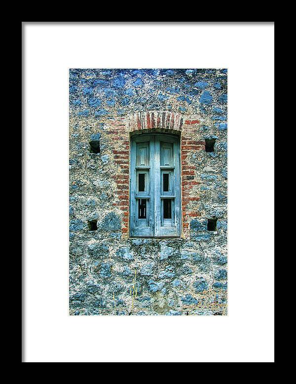 Window Framed Print featuring the photograph Blue Window by Leslie Struxness