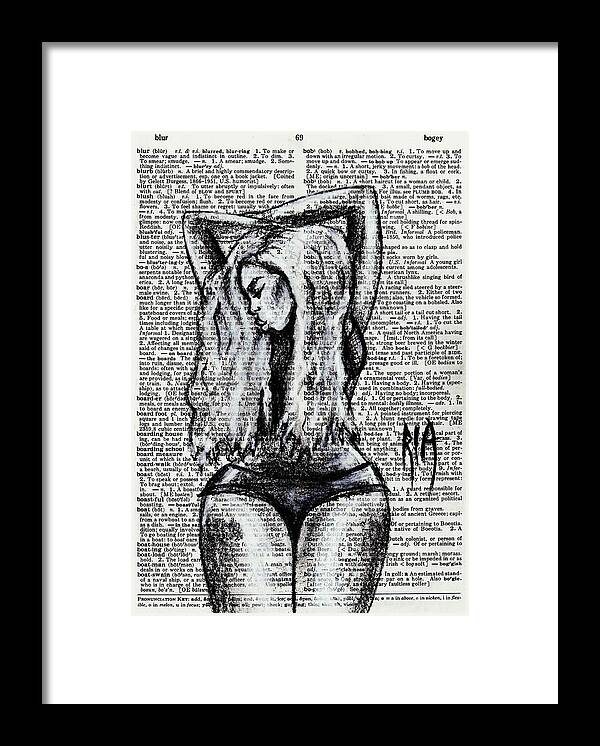 Blur Framed Print featuring the drawing Blurred Lines by Artist RiA