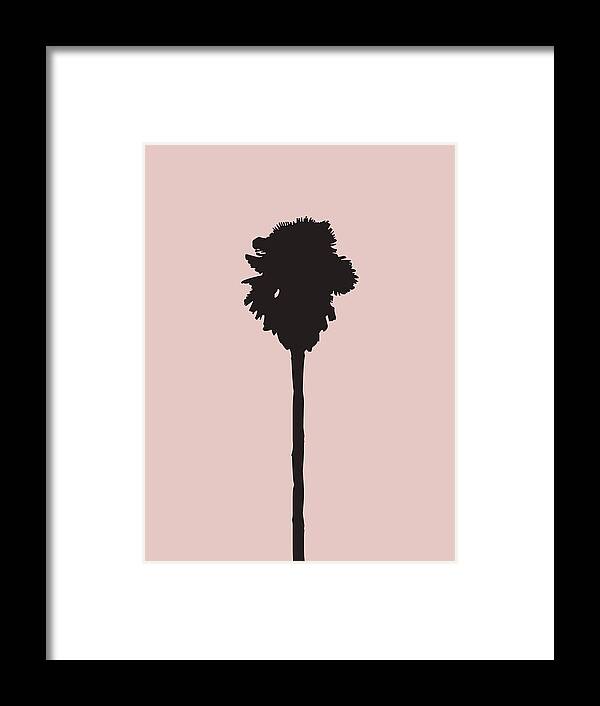 Palm Tree Framed Print featuring the mixed media Blush Pink Palm Tree by Naxart Studio