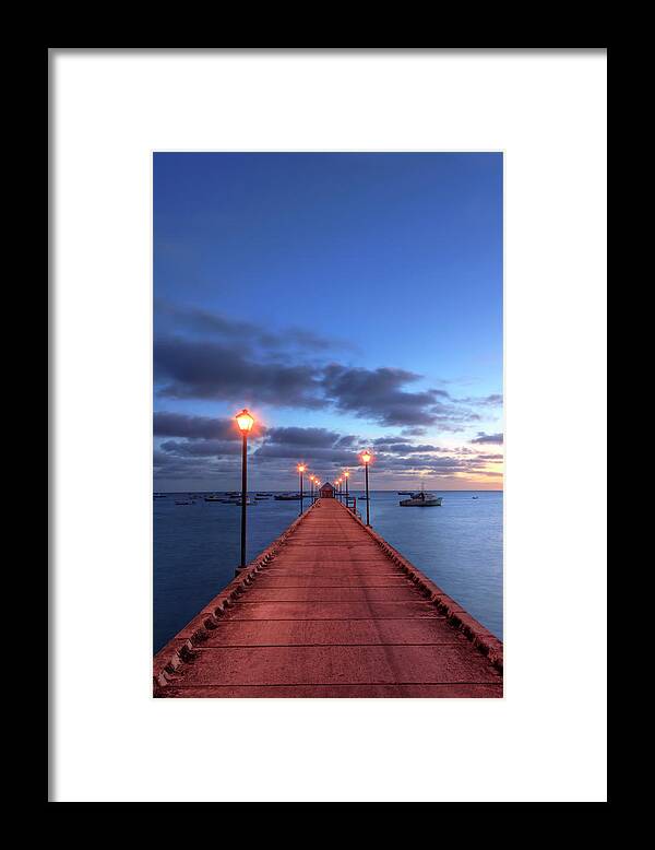 Tranquility Framed Print featuring the photograph Boat Jetty, Oistins, Barbados by Michele Falzone