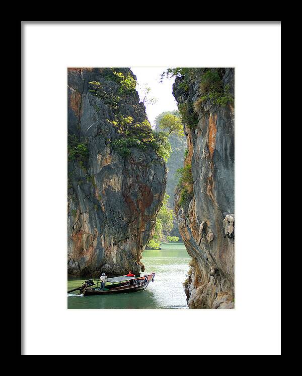 Toughness Framed Print featuring the photograph Boat On Ao Phang Nga by Lonely Planet