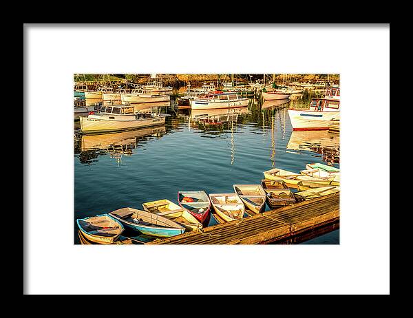 Boats Framed Print featuring the photograph Boats in the Cove. Perkins Cove, Maine by Jeff Sinon