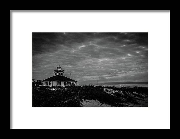 Beach Framed Print featuring the photograph Boca Grande Lighthouse Black and White by Joe Leone