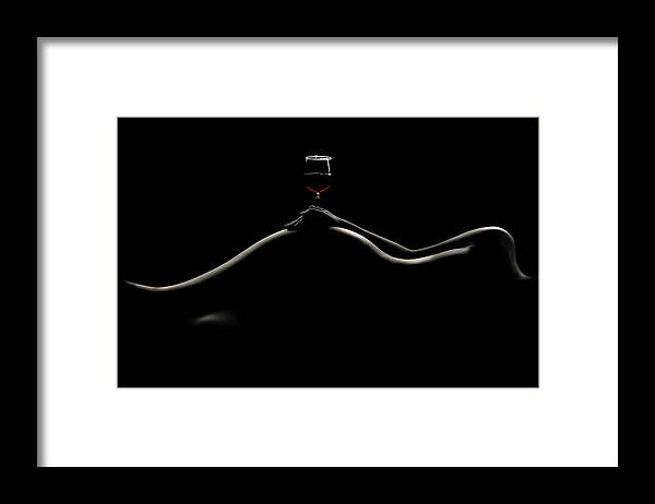 Bodyscape Framed Print featuring the photograph Bodyscape: Wine Tasting by Heru Sungkono