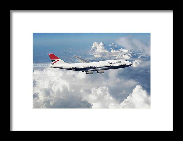 British Airways Boeing 747 Framed Print featuring the digital art Boeing 747-436 G-CIVB by Airpower Art