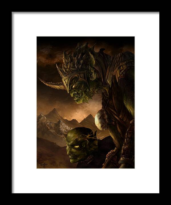 Goblin Framed Print featuring the mixed media Bolg The Goblin King by Curtiss Shaffer