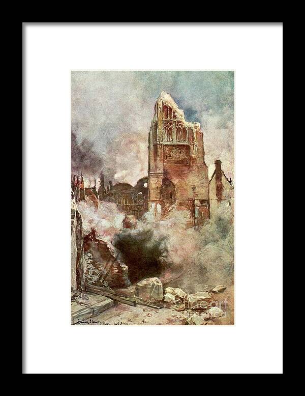 Rubble Framed Print featuring the drawing Bombardment Of The Belfry, Arras by Print Collector