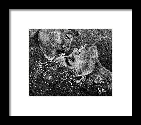 Marriage Framed Print featuring the drawing Bone of my Bone by Artist RiA