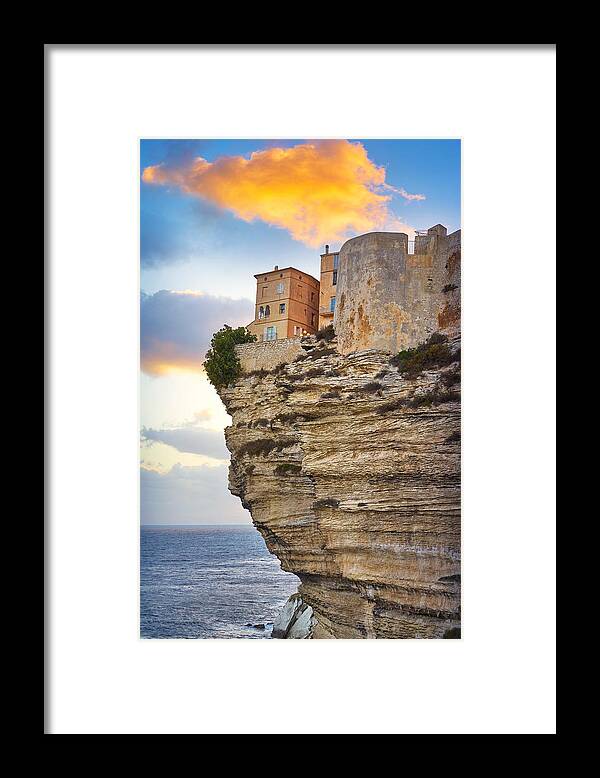 Landscape Framed Print featuring the photograph Bonifacio At Sunset Time, The Limestone by Jan Wlodarczyk